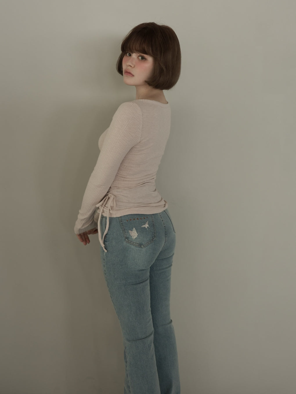 ANDMARY】Lala shirring ribbon tops