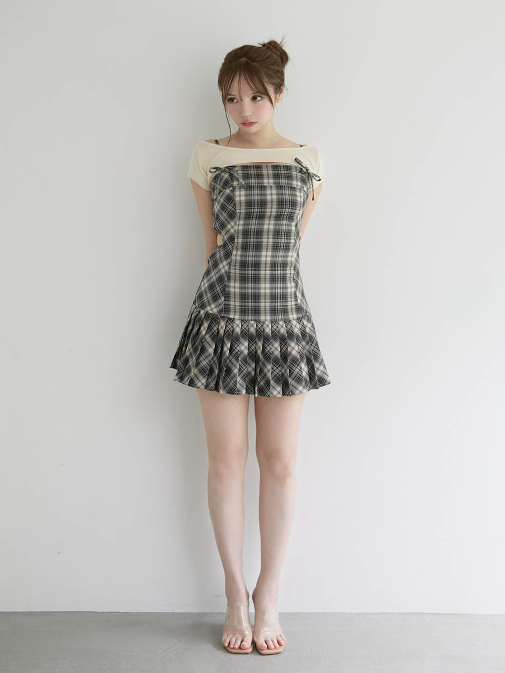 Karen check mini dress