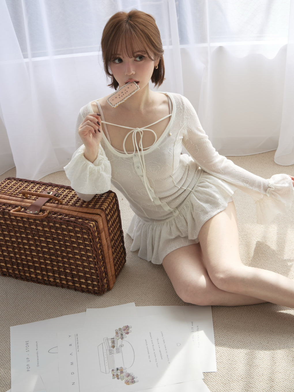 トップス andmary Lotta frill layered dress ANDMARY】Lotta frill layered dress