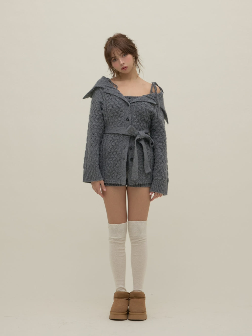 andmary Pamela set up beige 新品未使用 ANDMARY】Pam cable knit set up