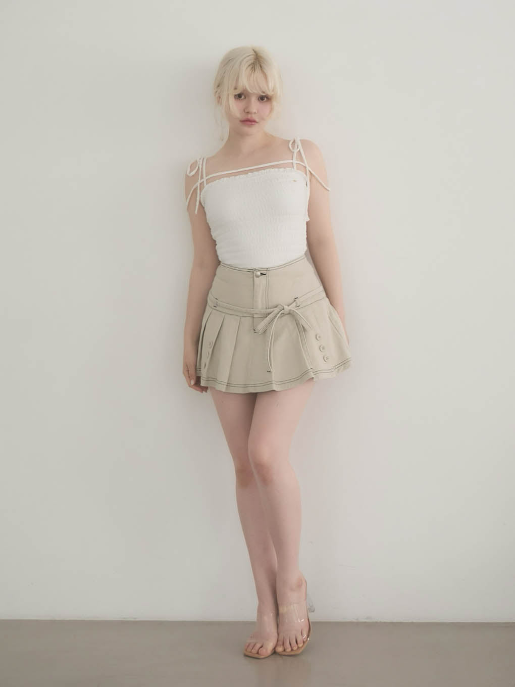 Shirring ribbon camisole
