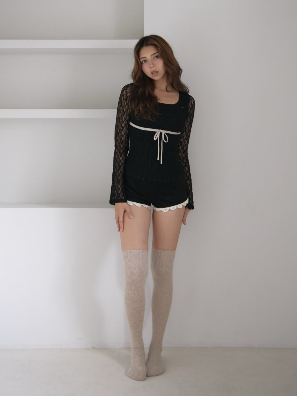 ANDMARY】Colette lace knit tops