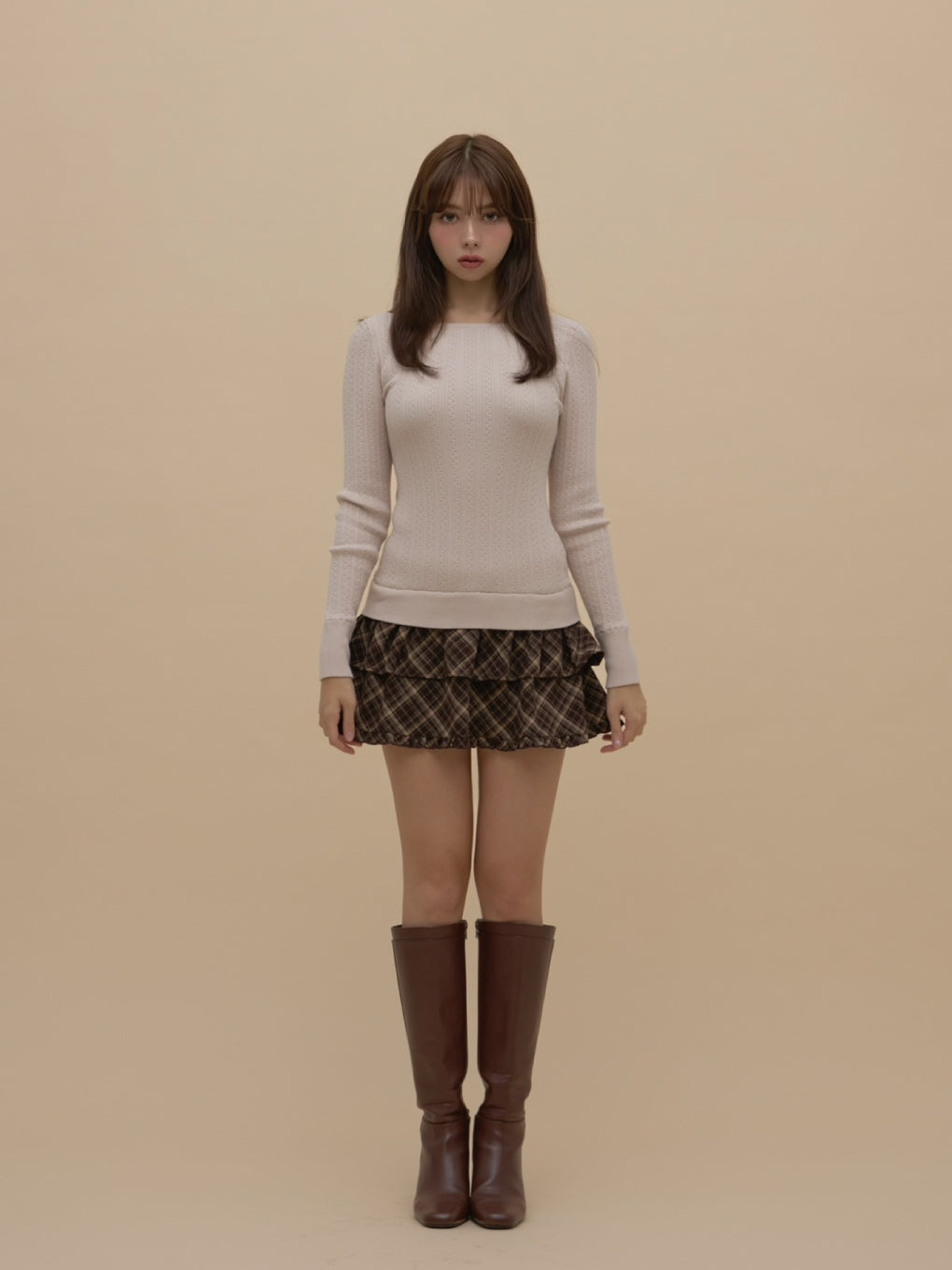 ANDMARY】Nina check mini dress