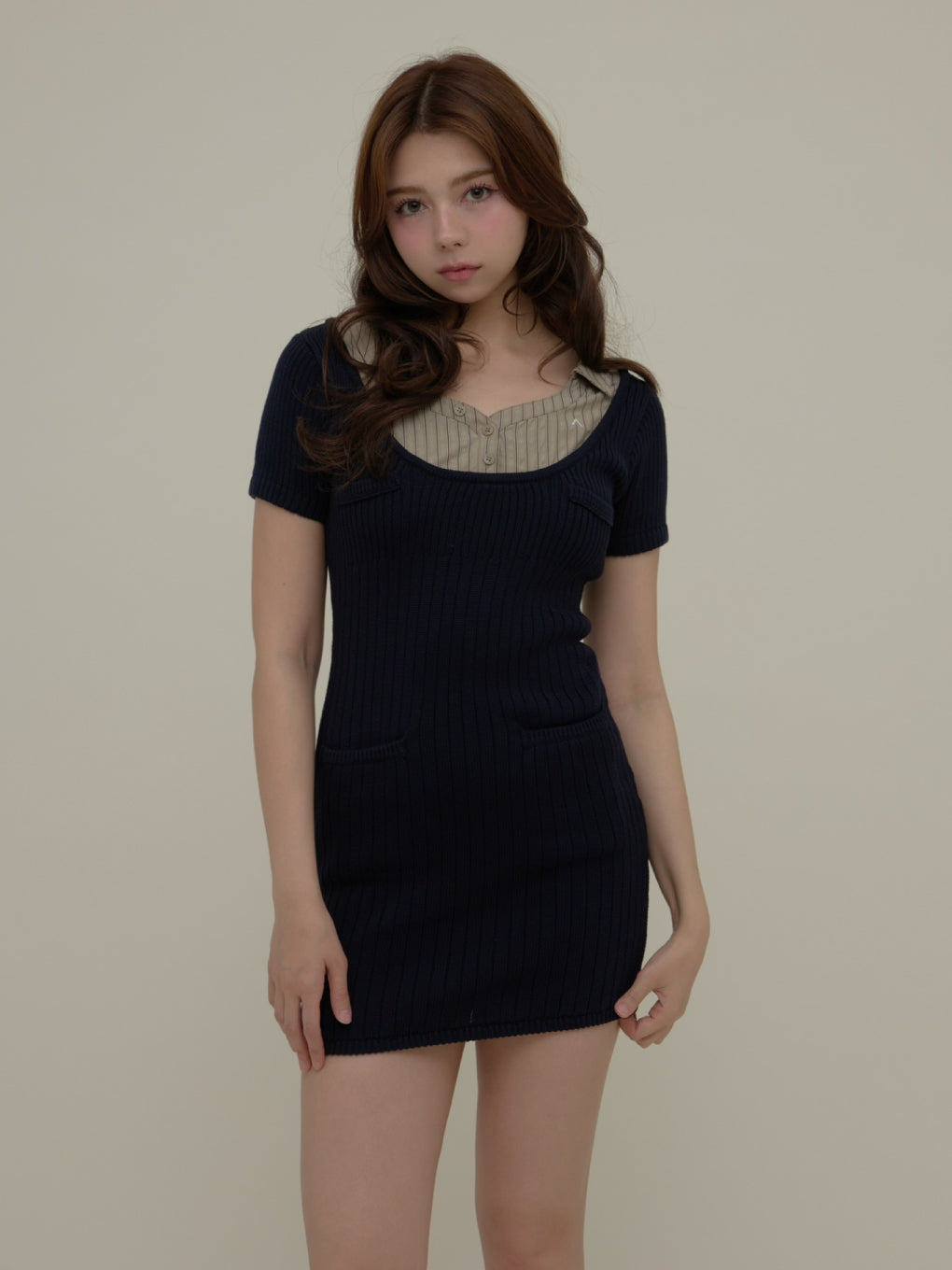 Nina stripe shirt mini dress