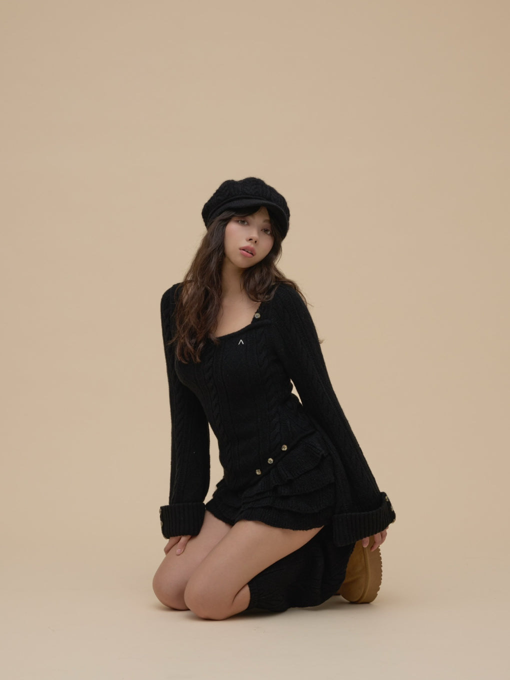 ワンピース andmary Sophia frill set dress black ANDMARY】Sophia