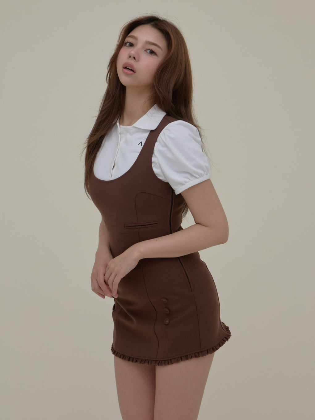 ワンピース andmary Rio blouse set dress ANDMARY】Sara shirts set mini dress