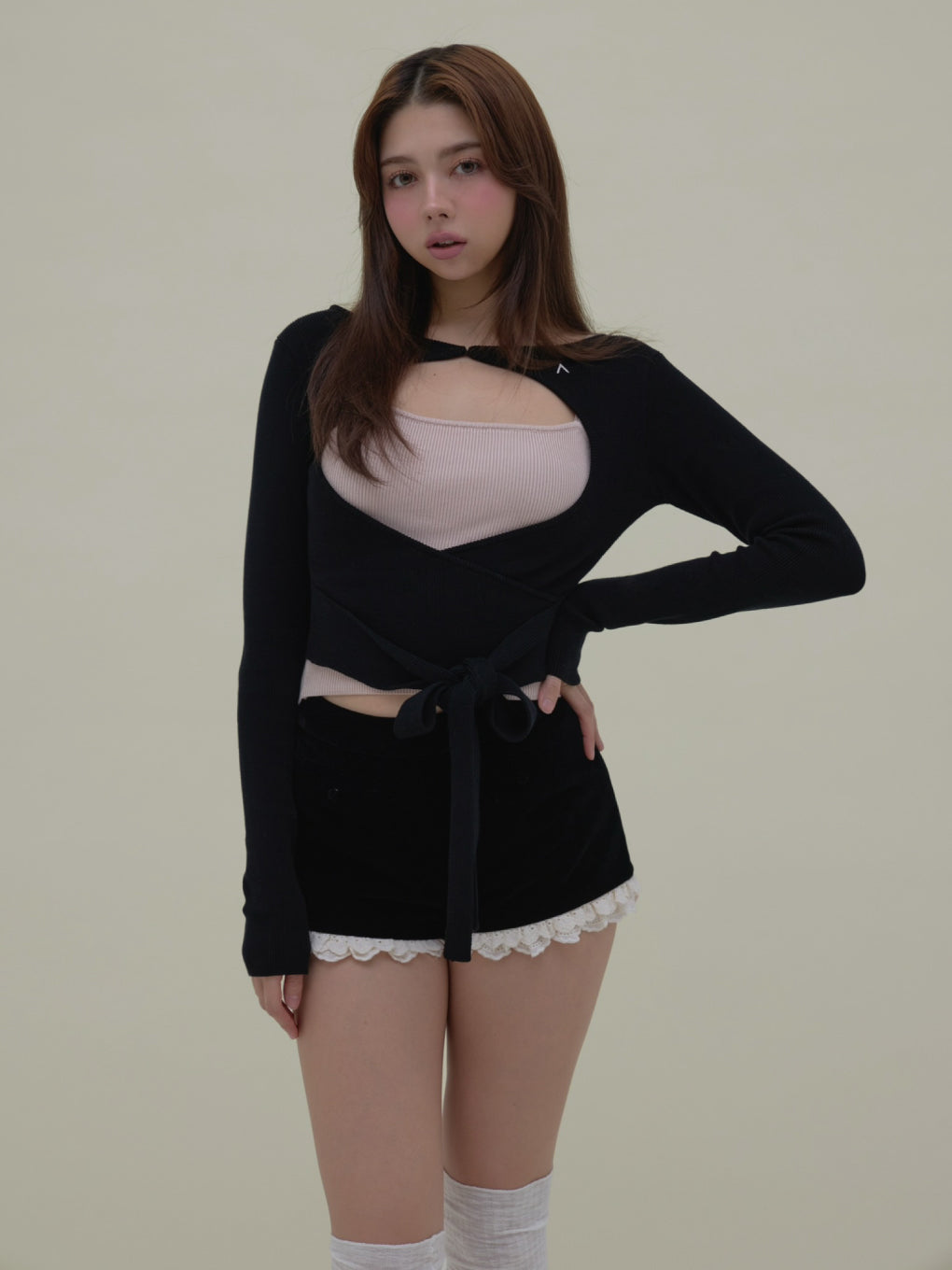 ANDMARY】Ballet ribbon set tops