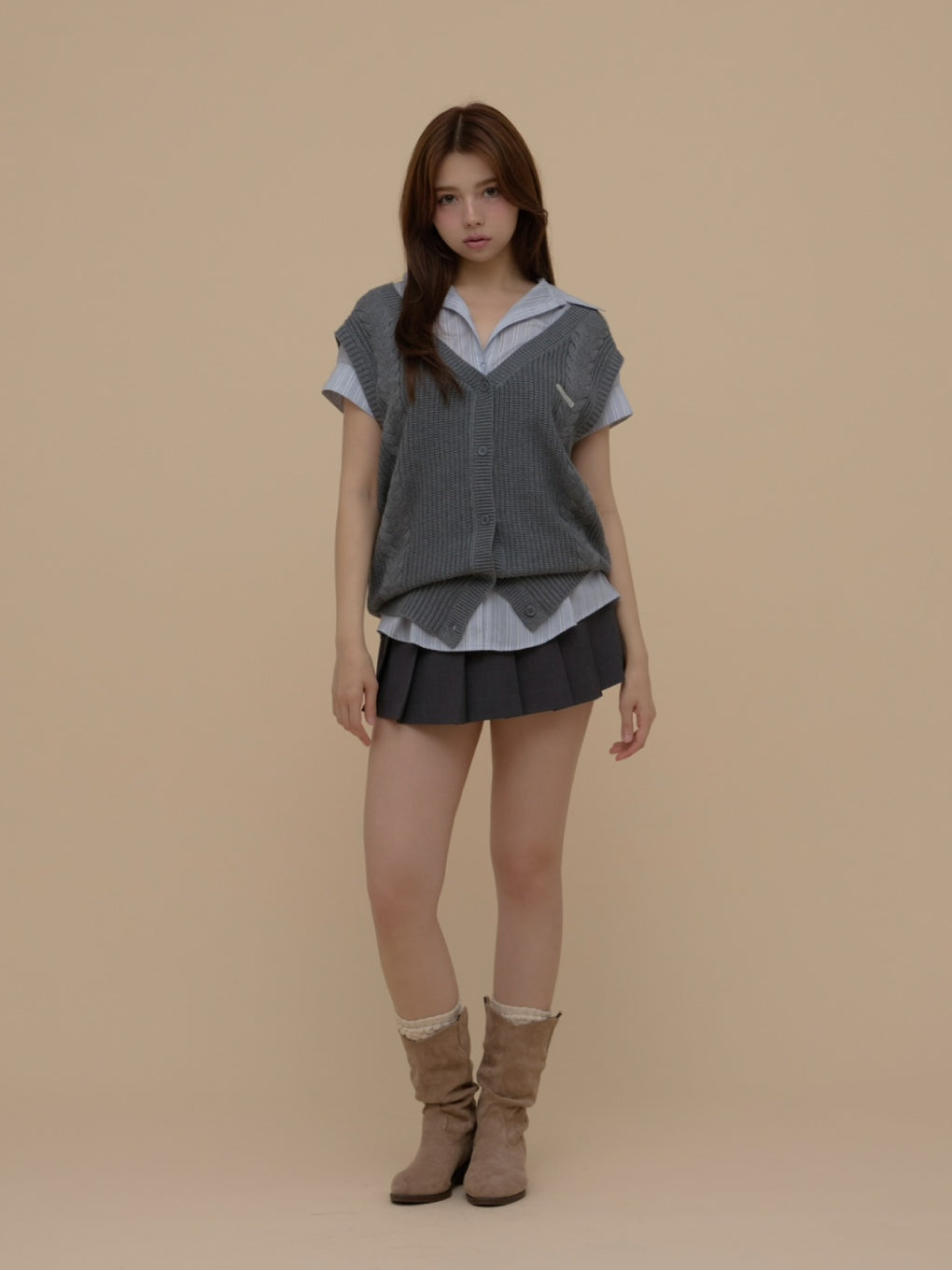 ANDMARY】Mimi shirt layered set up