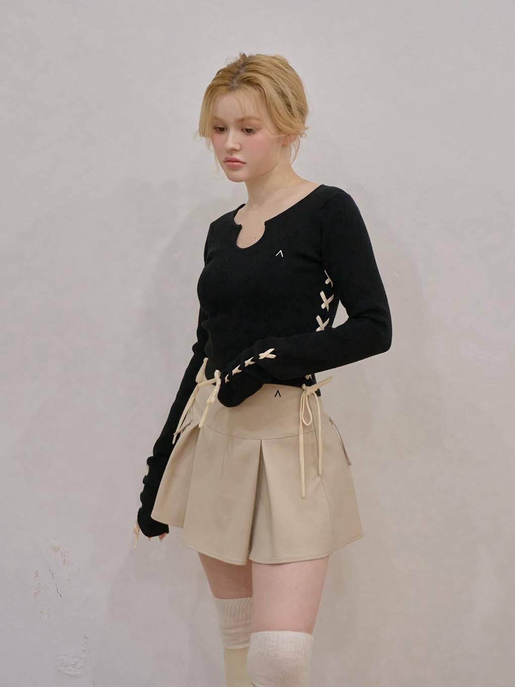 ANDMARY Nina flare mini skirt Beige S - ミニスカート