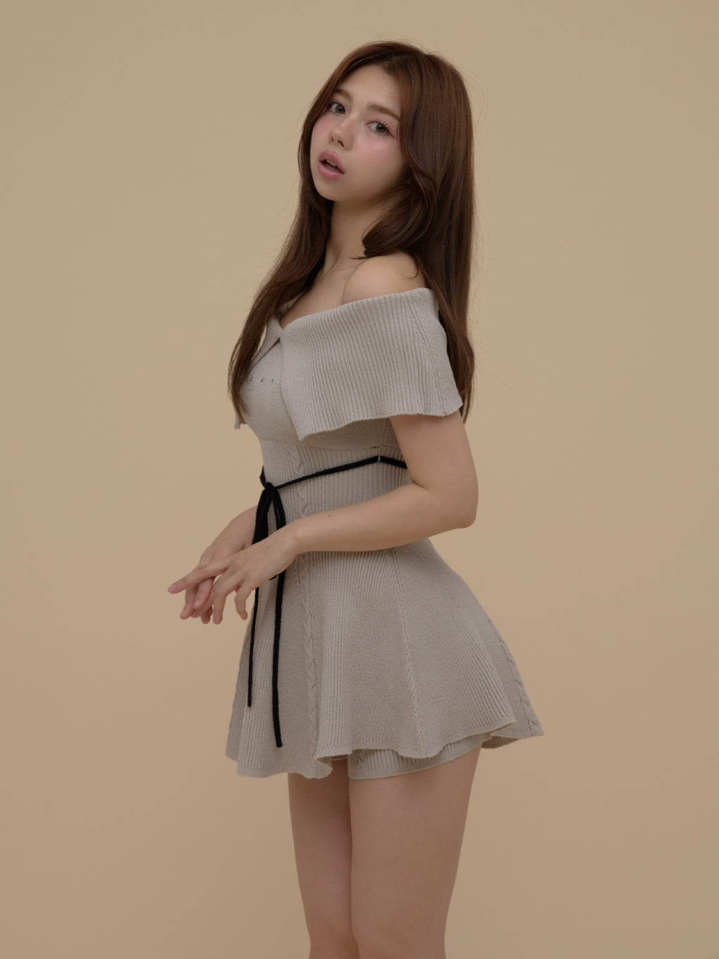 Ellie peplum knit set up