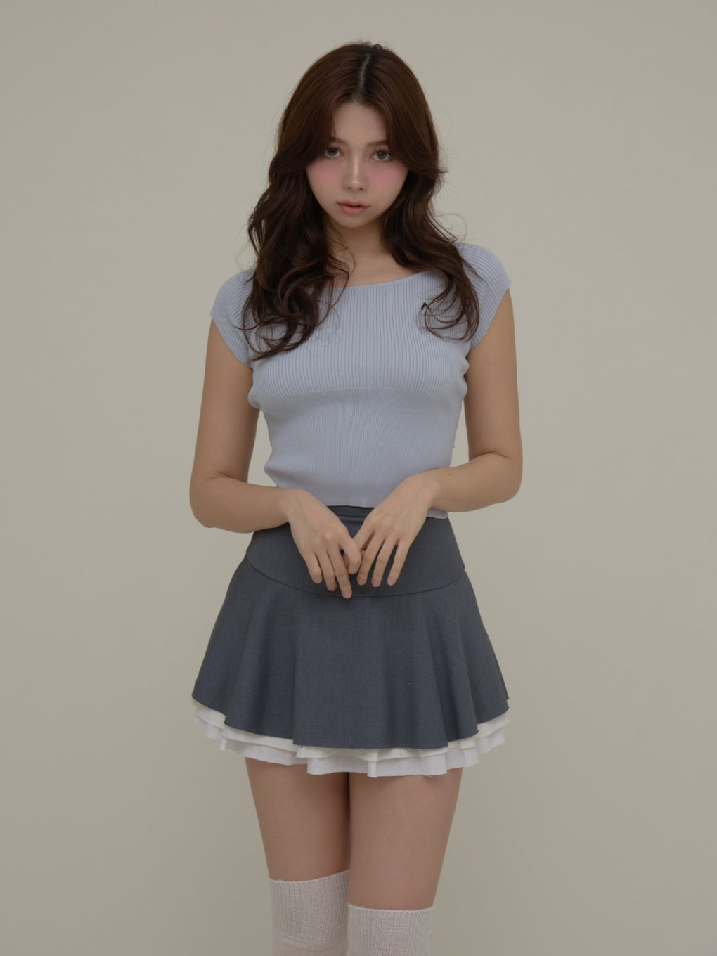 ANDMARY Ellie ribbon tops アンドマリー ANDMARY】Elle ribbon knit tops