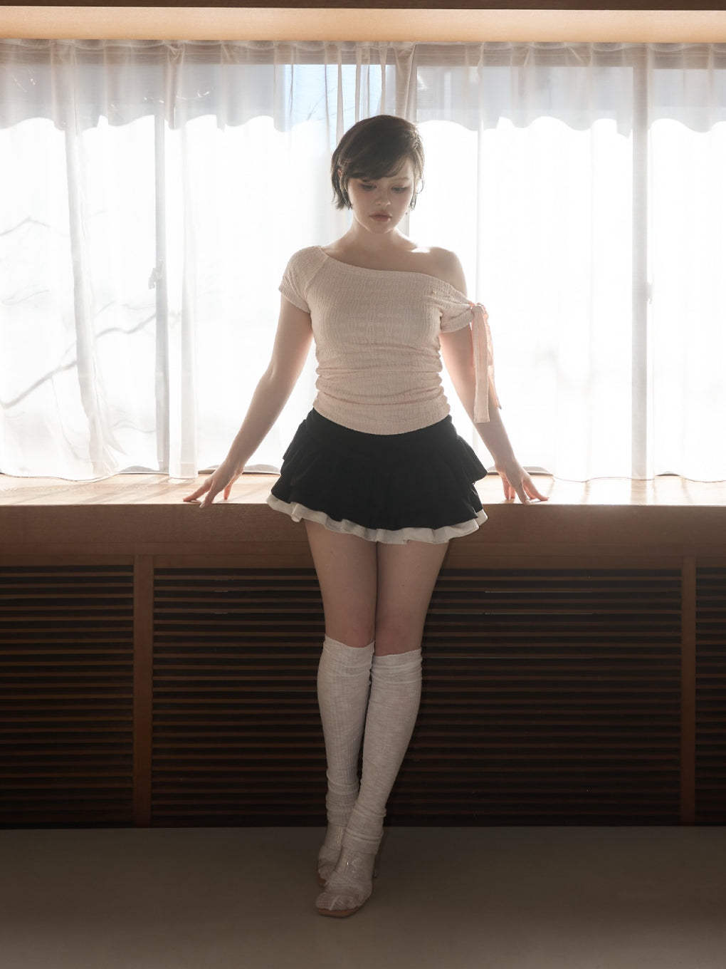 ANDMARY】Lace ribbon tops