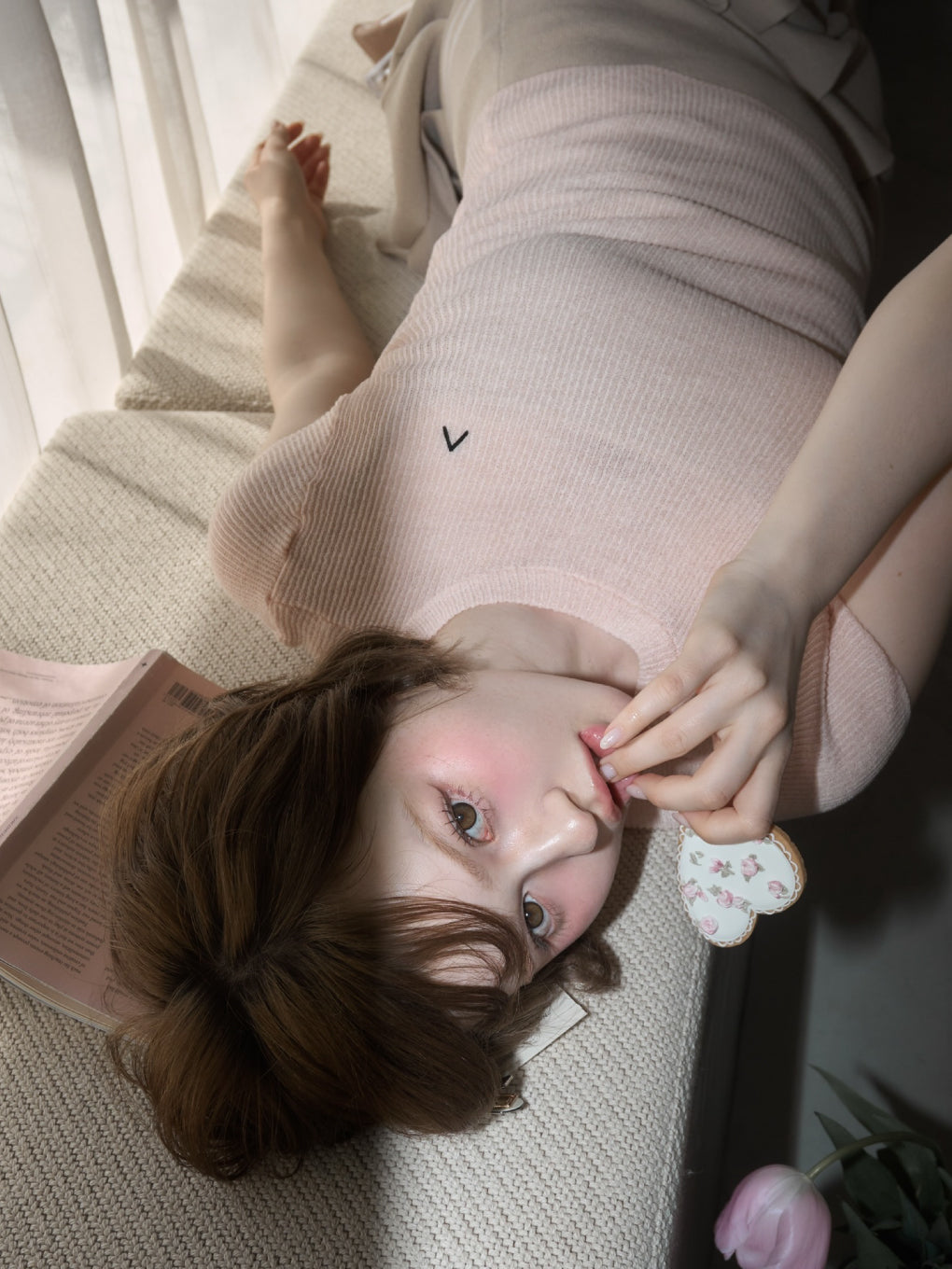 トップス andmary Ange silky set up black ANDMARY】Ange silky set up