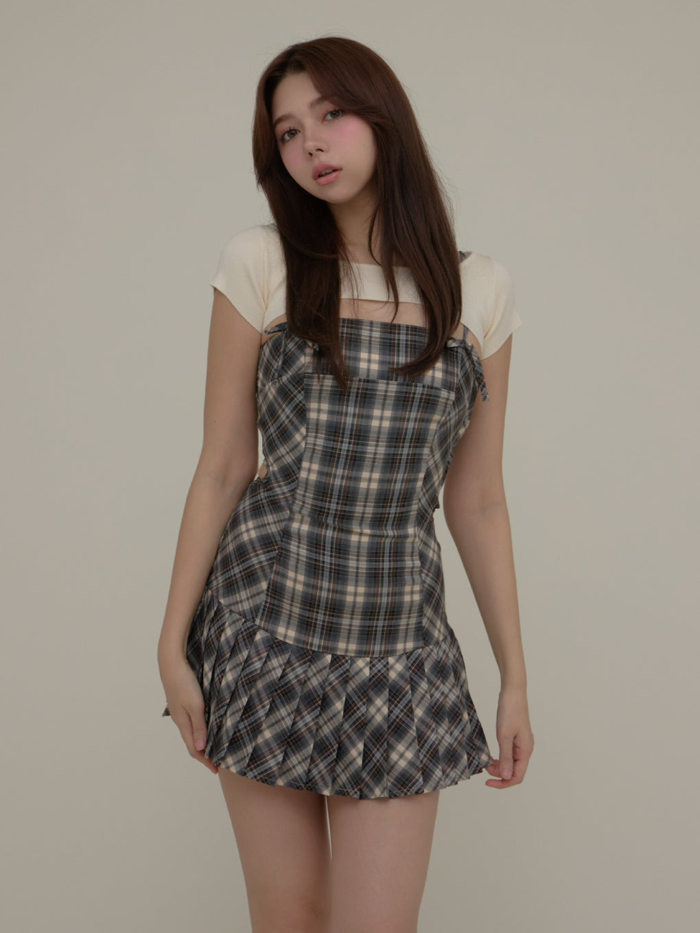 ANDMARY】Karen check mini dress ANDMARY】Karen check mini dress