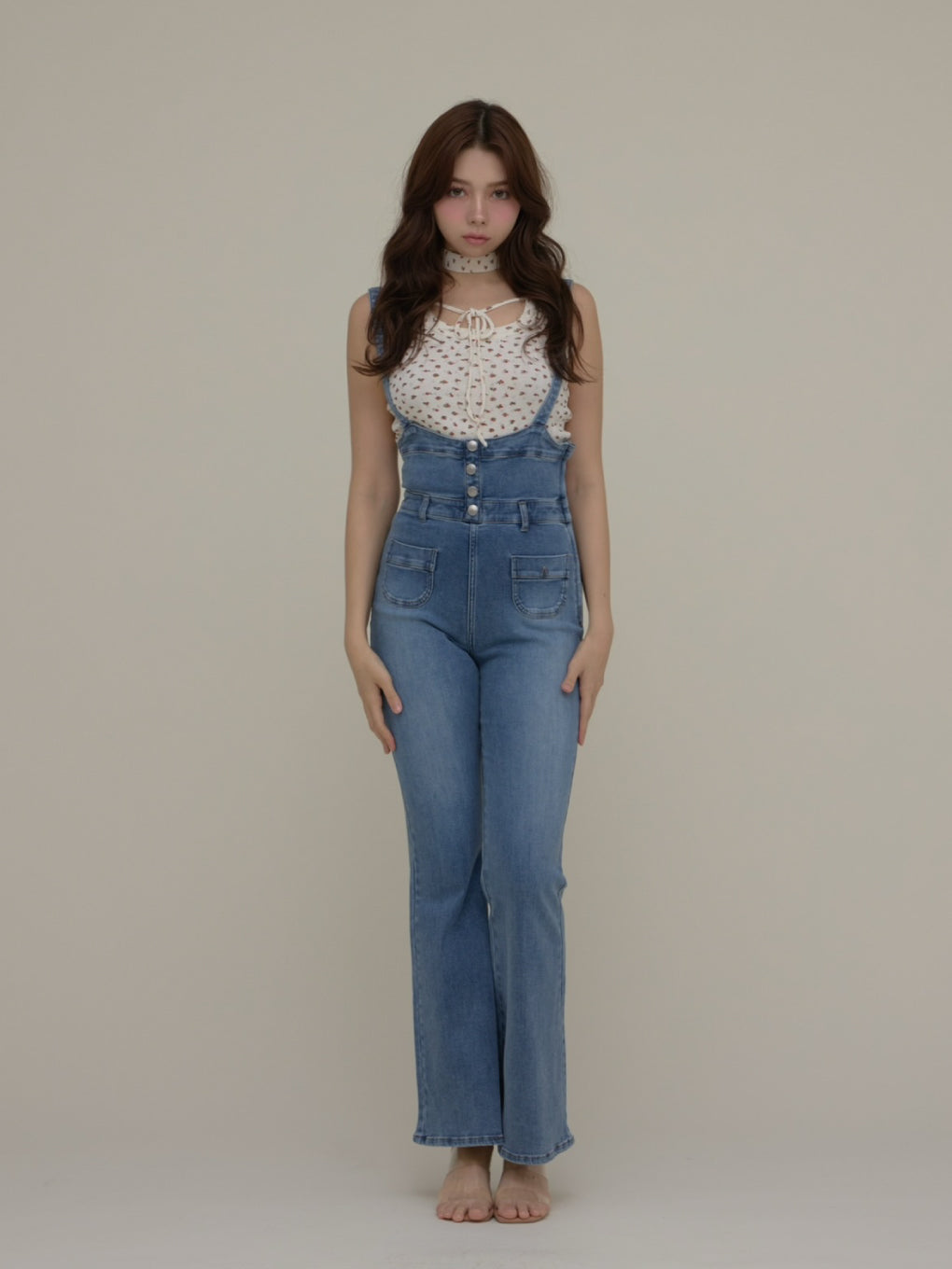ANDMARY】Heart hip denim allinone ANDMARY】Heart hip denim allinone