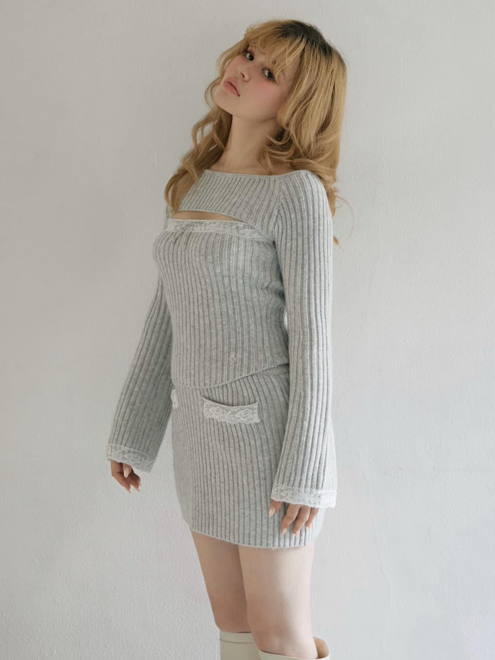 Viora lace knit set