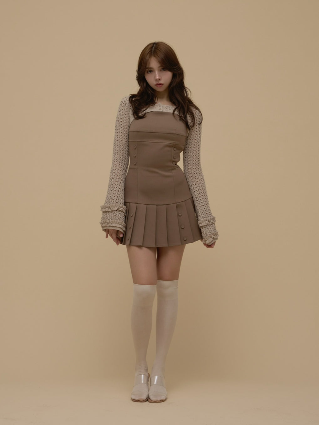 Grenda pleats set mini dress