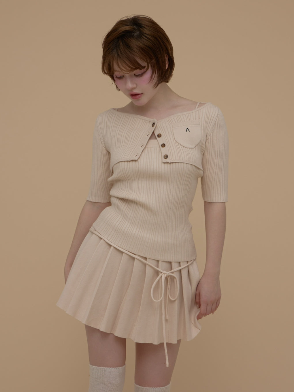 andmary Robin girls set up トップスのみ ANDMARY】Robin pleats set up