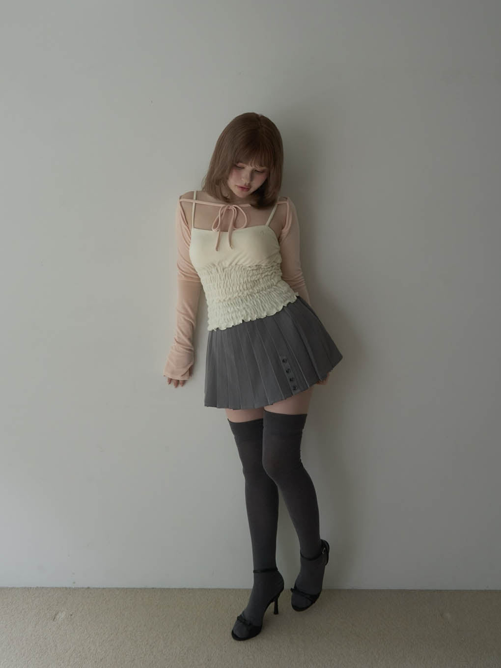 Dida pleats flare skirt