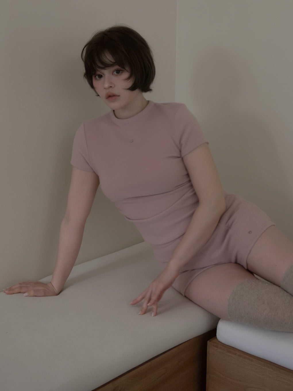 Andmary Heart point tops ♡ ANDMARY】Heart point set up