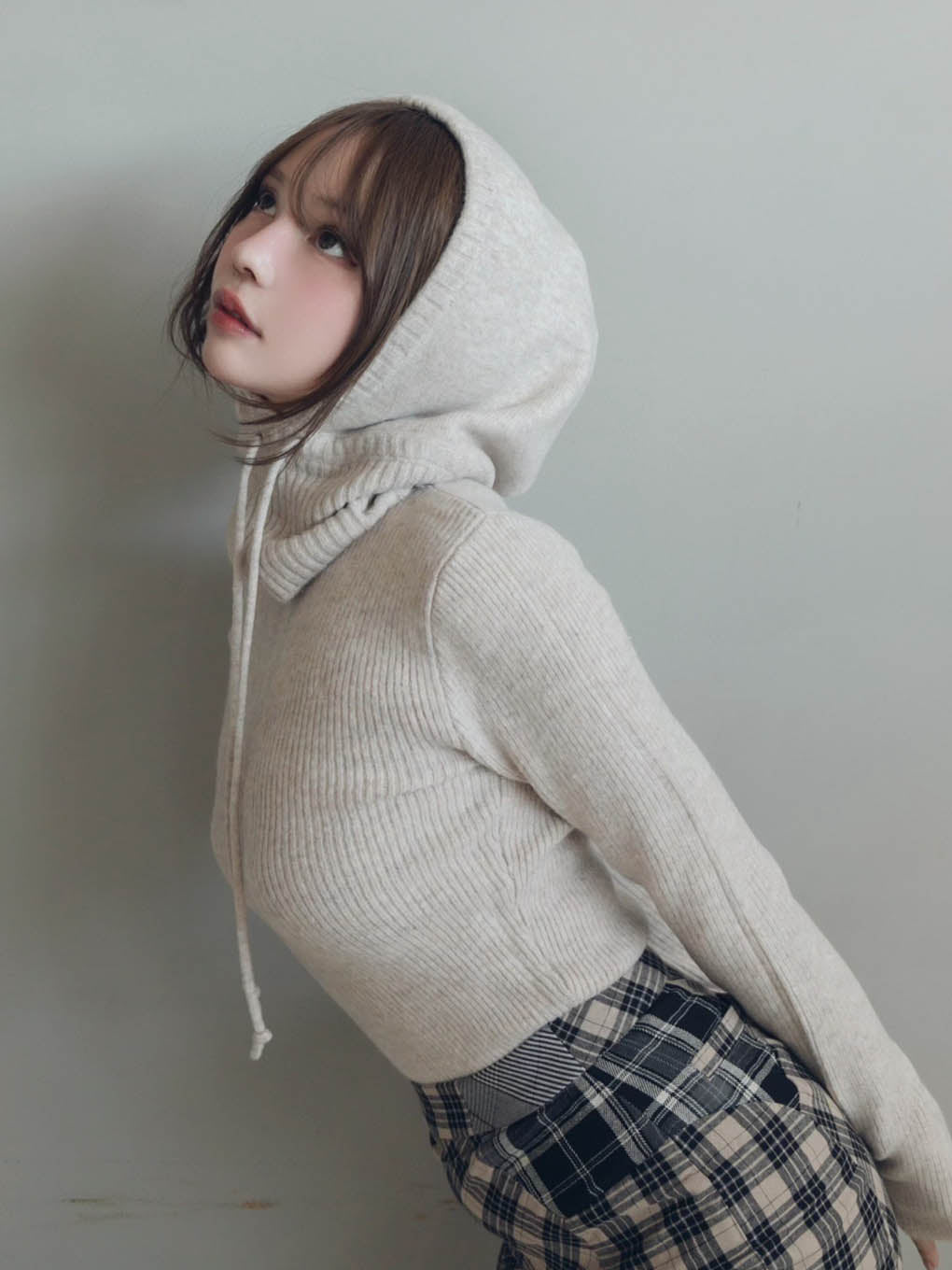 メイジーニットフードトップス