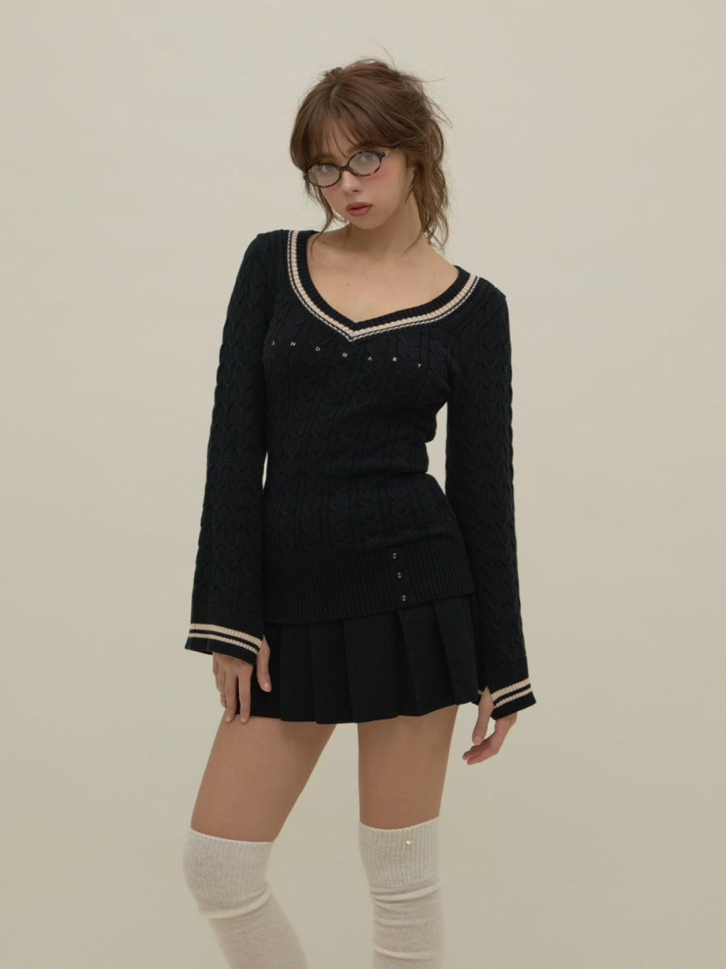 トップス andmary Holy knit set up ANDMARY】Holy knit set up
