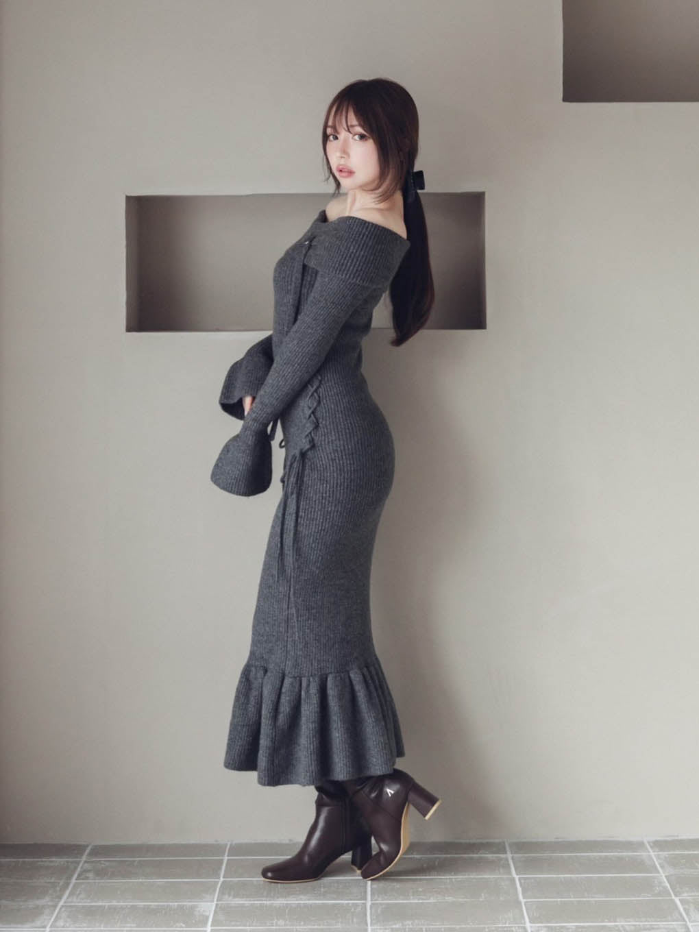 Cheryl knit long dress andmary アンドマリー-