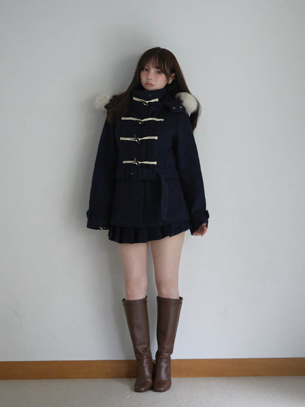 Nicole fur belt jacket