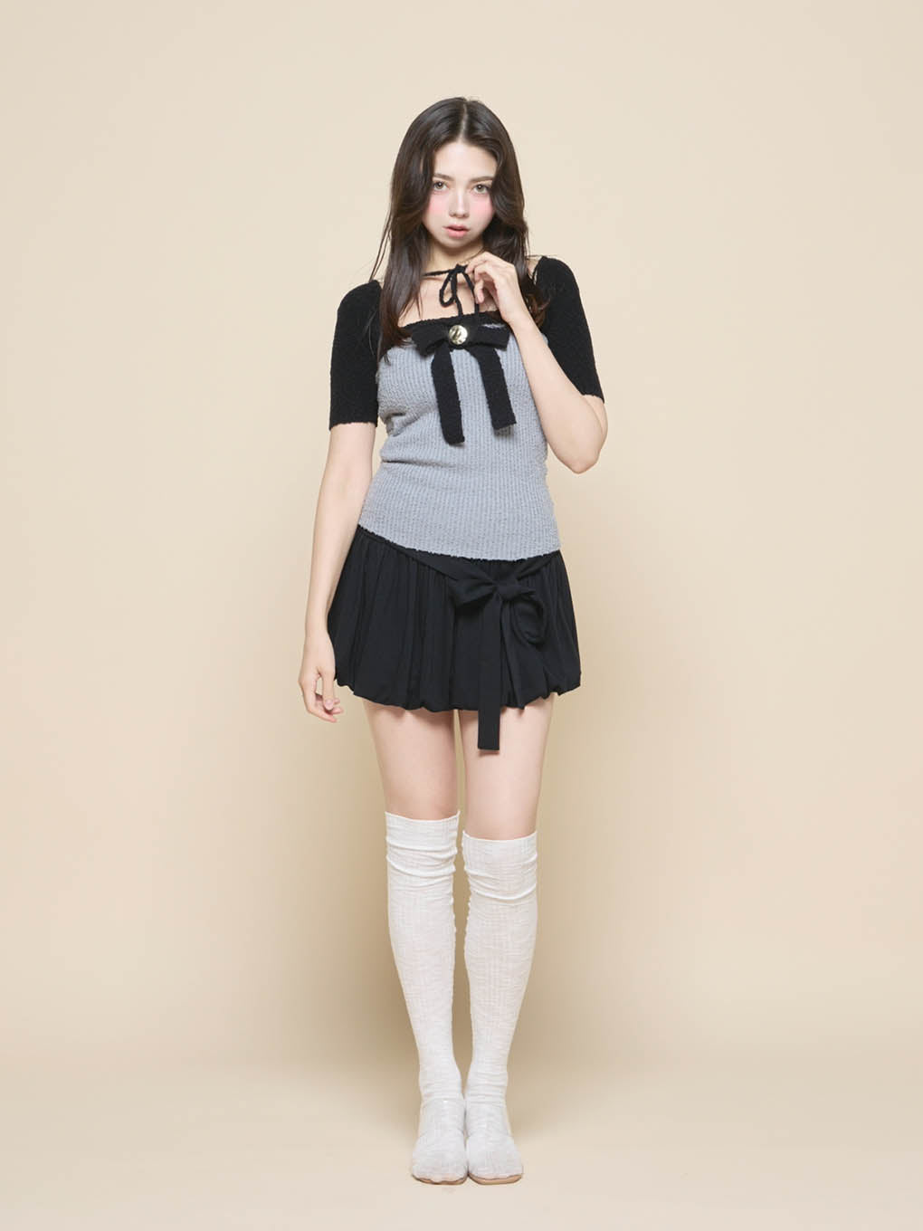 Bicolor ribbon tops
