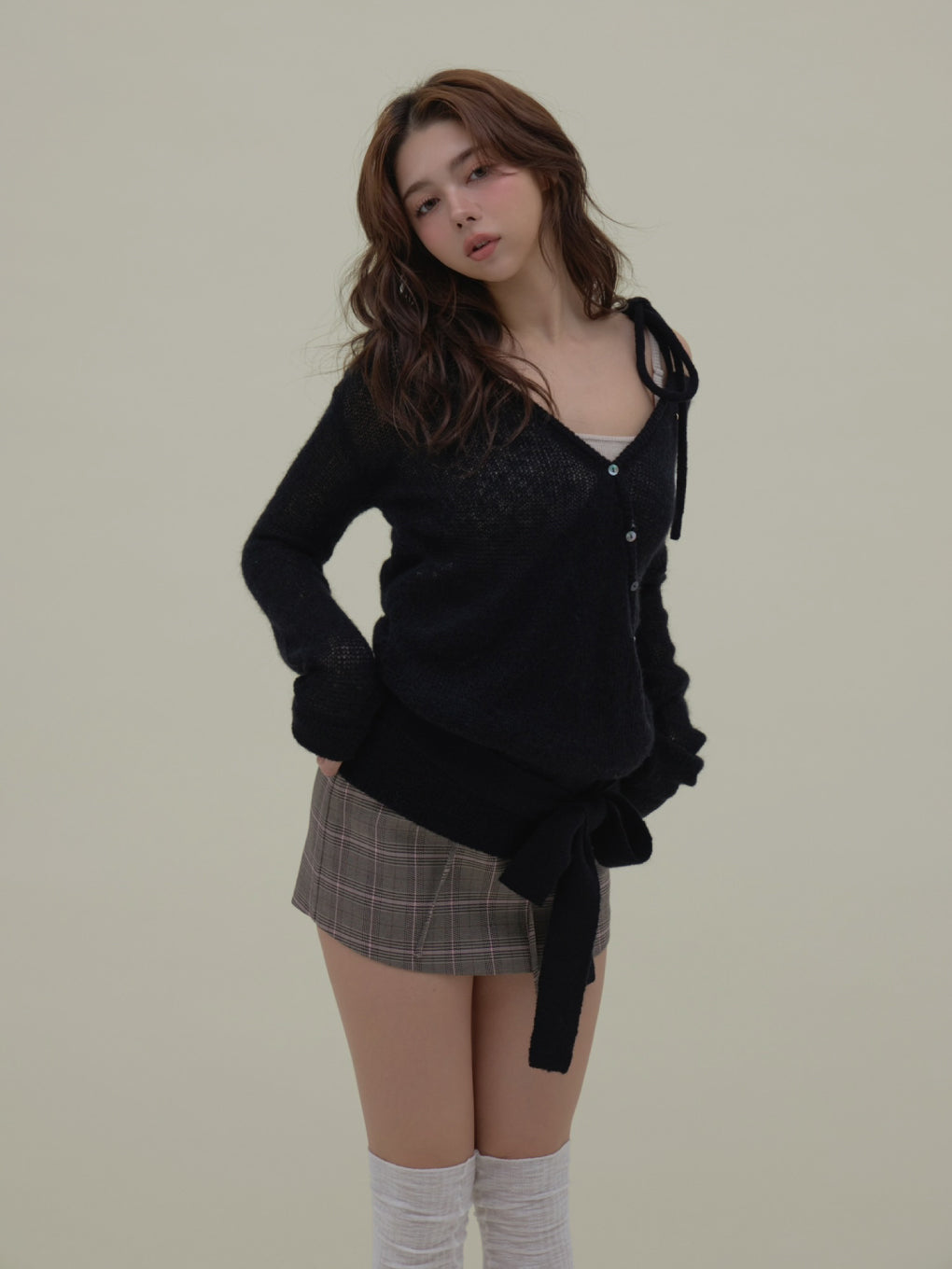 トップス andmary Sheer loose knit tops ANDMARY】Sheer loose knit tops