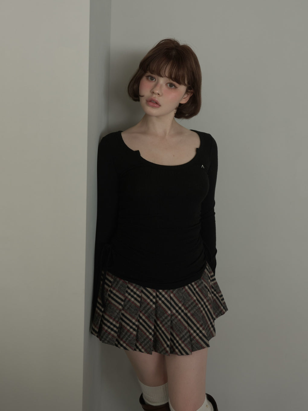 ANDMARY】Lala shirring ribbon tops