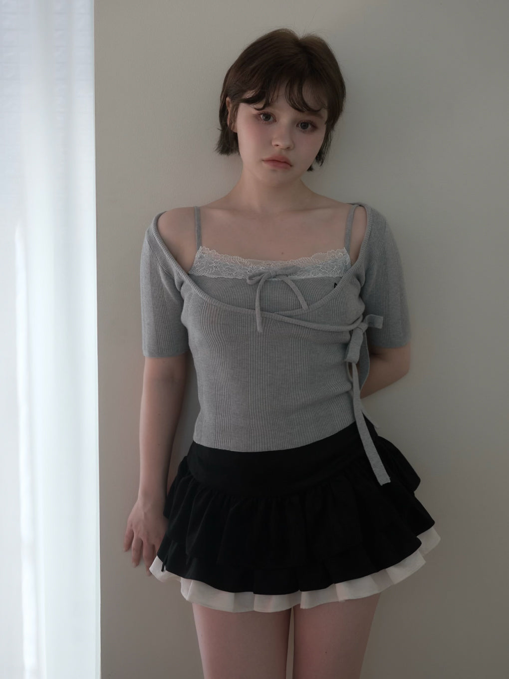 ANDMARY】Cachecoeur lace set tops