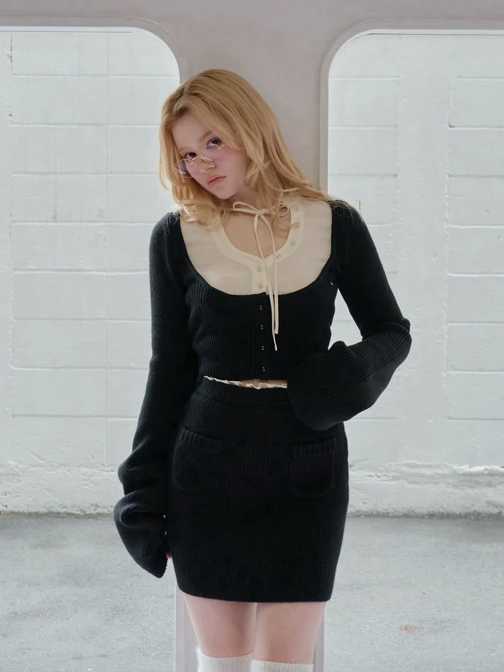 ANDMARY】Rebecca knit mini skirt