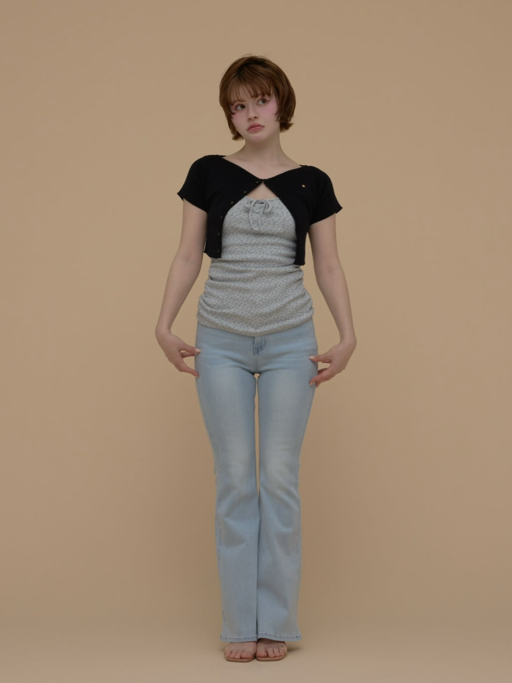 ANDMARY】Vickey flower set tops