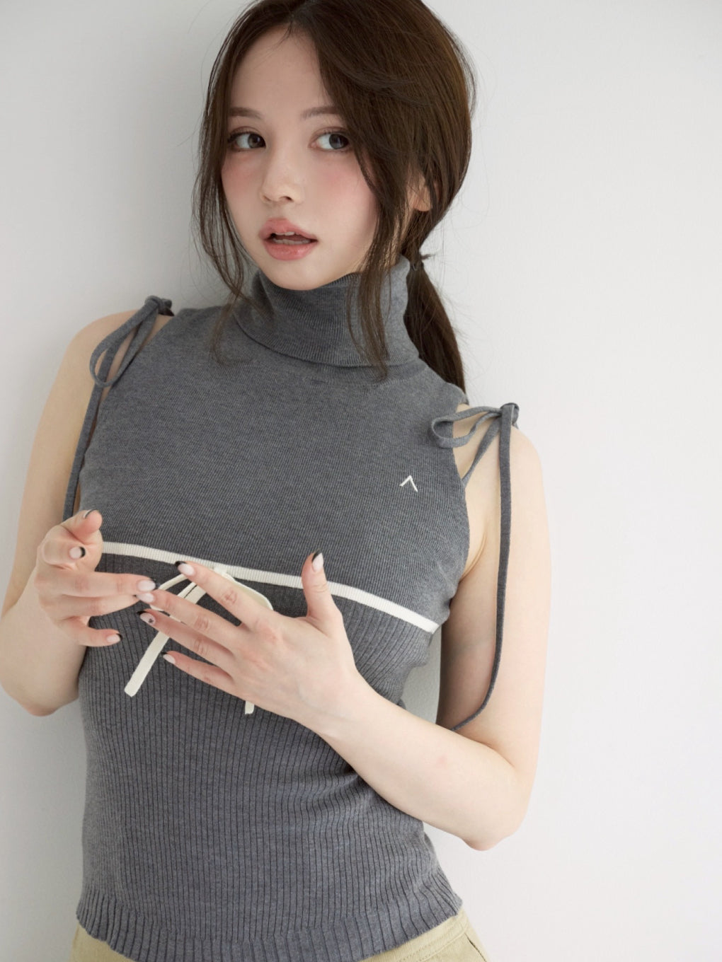 andmary Adele ribbon tank フリーサイズ ANDMARY】Adele ribbon tank