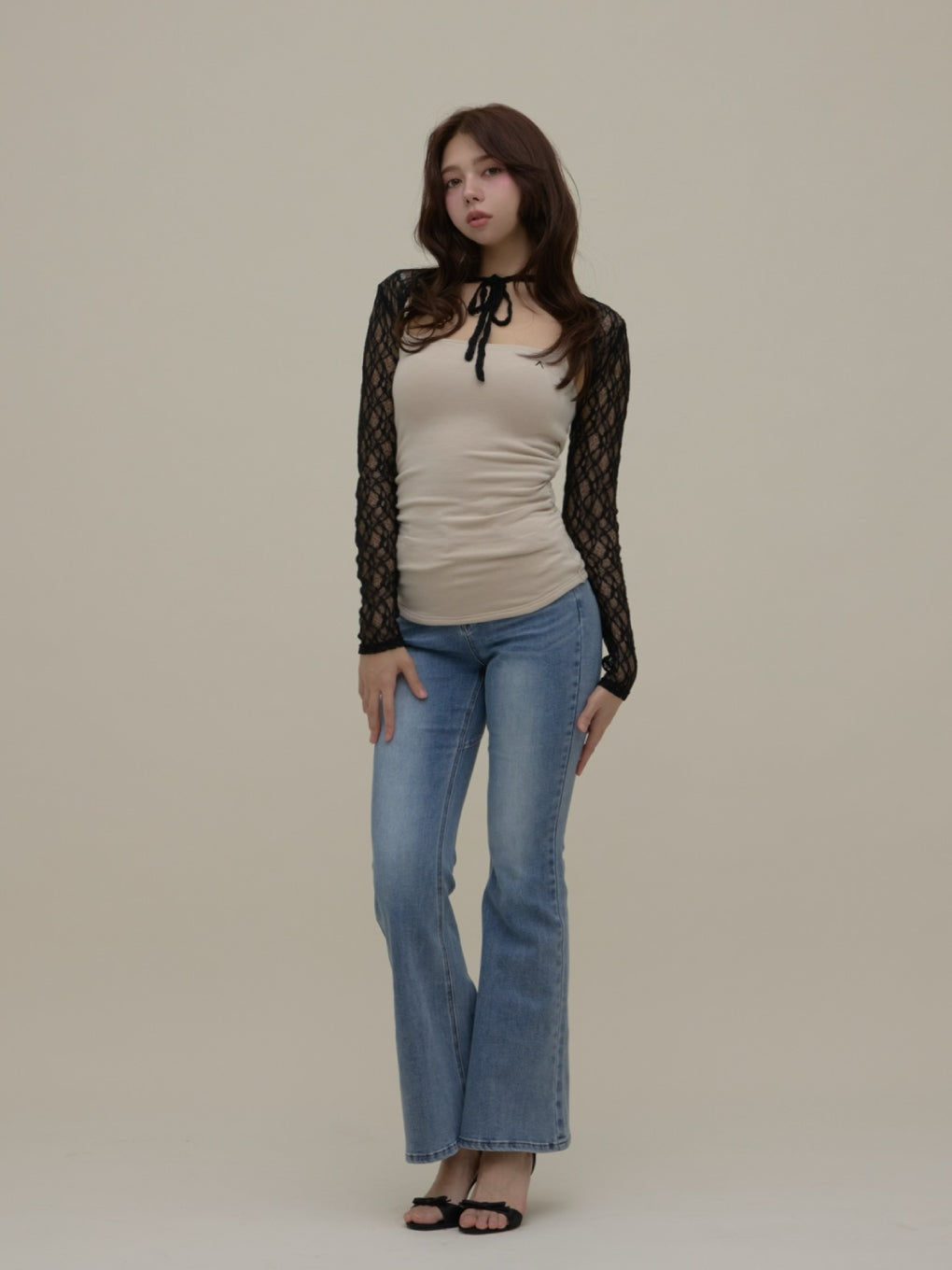トップス andmary Bloom flower tulle tops ANDMARY】Bloom flower tulle tops