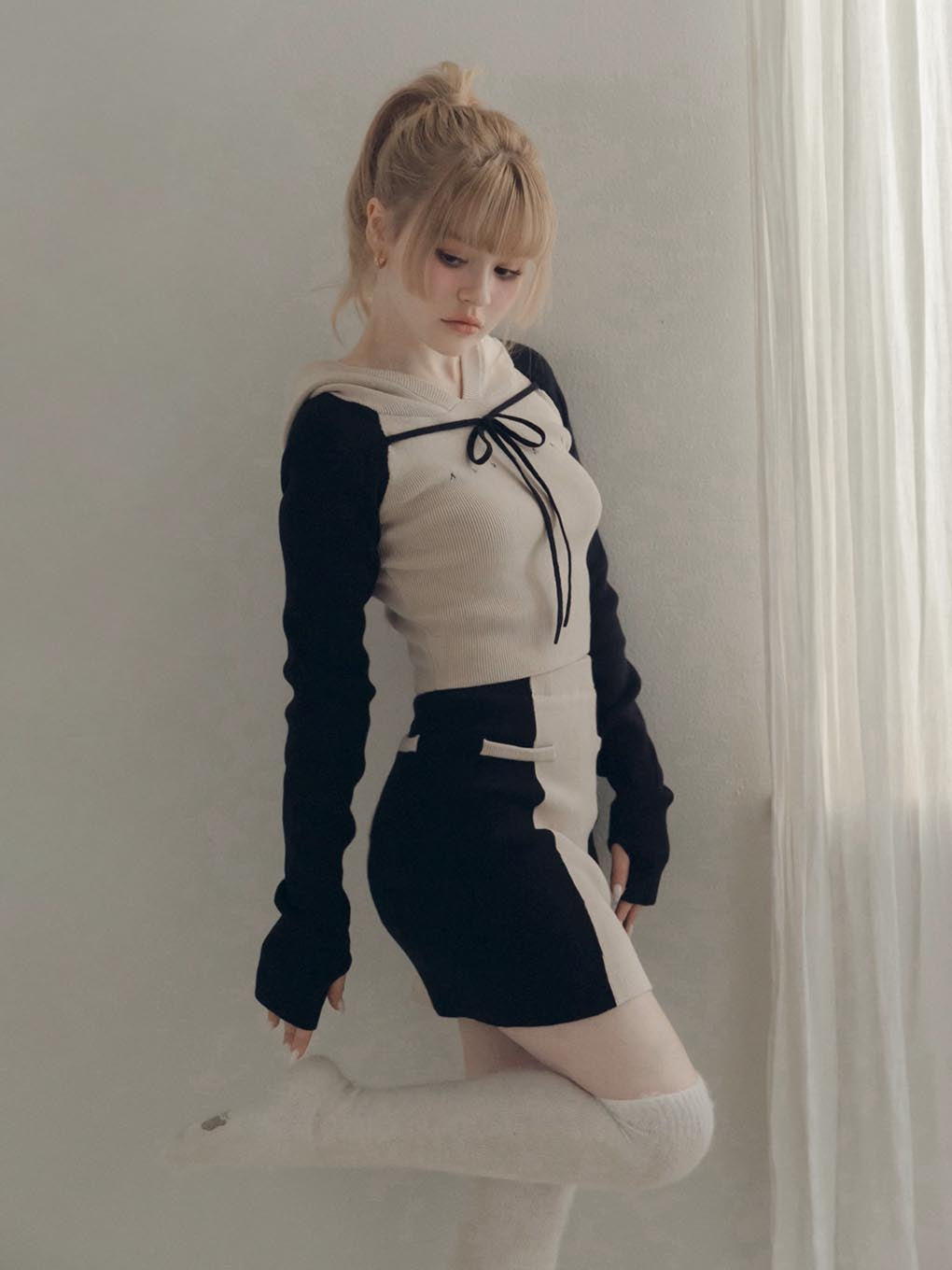 ANDMARY】Alma ribbon knit set up