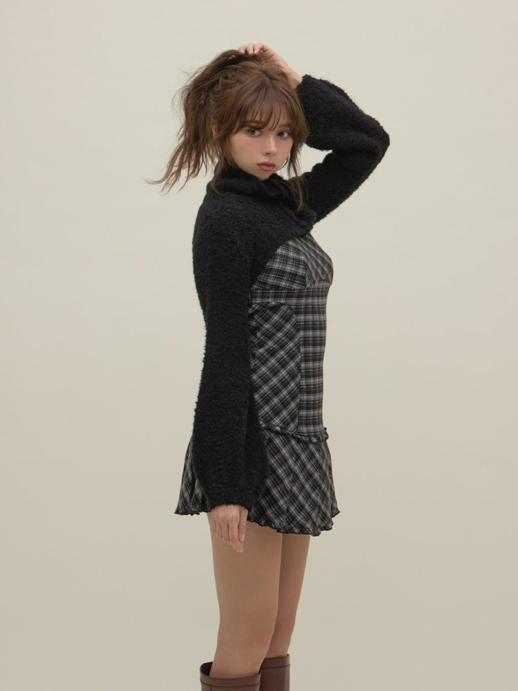 Lulu check set mini dress