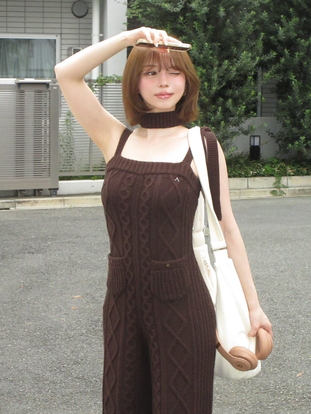 Cable knit rompers
