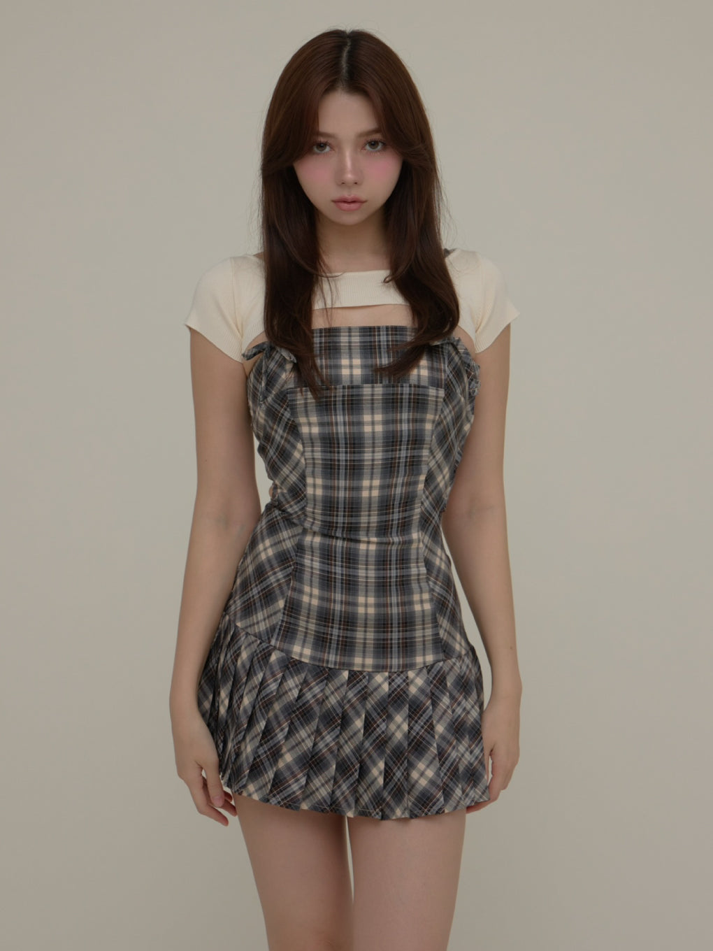 ANDMARY】Karen check mini dress