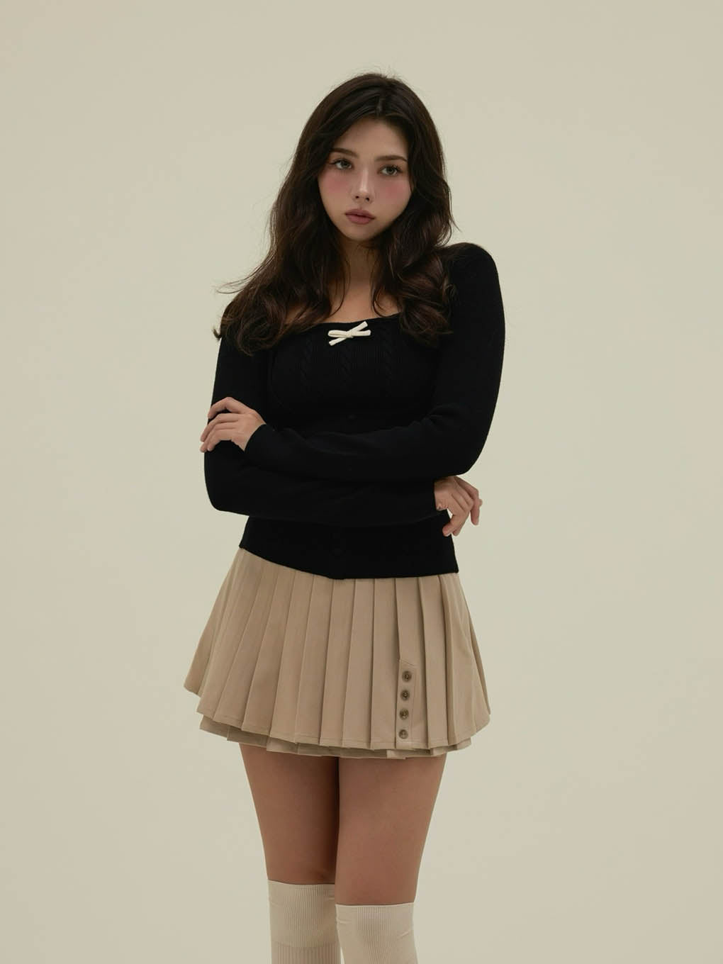 Dida pleats flare skirt