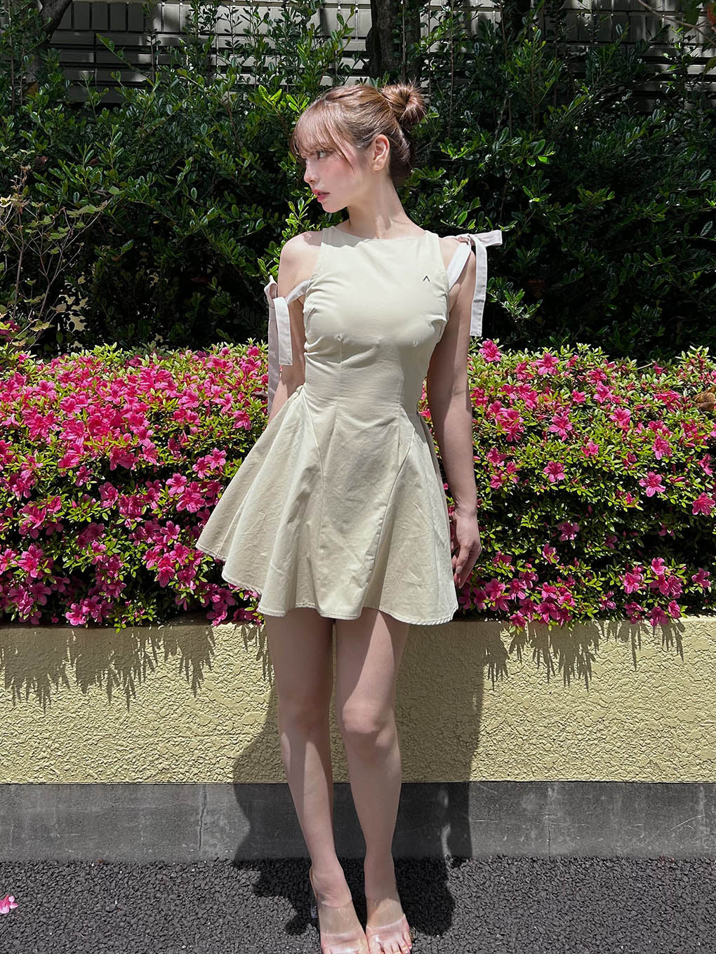 Jozy ribbon flare mini dress