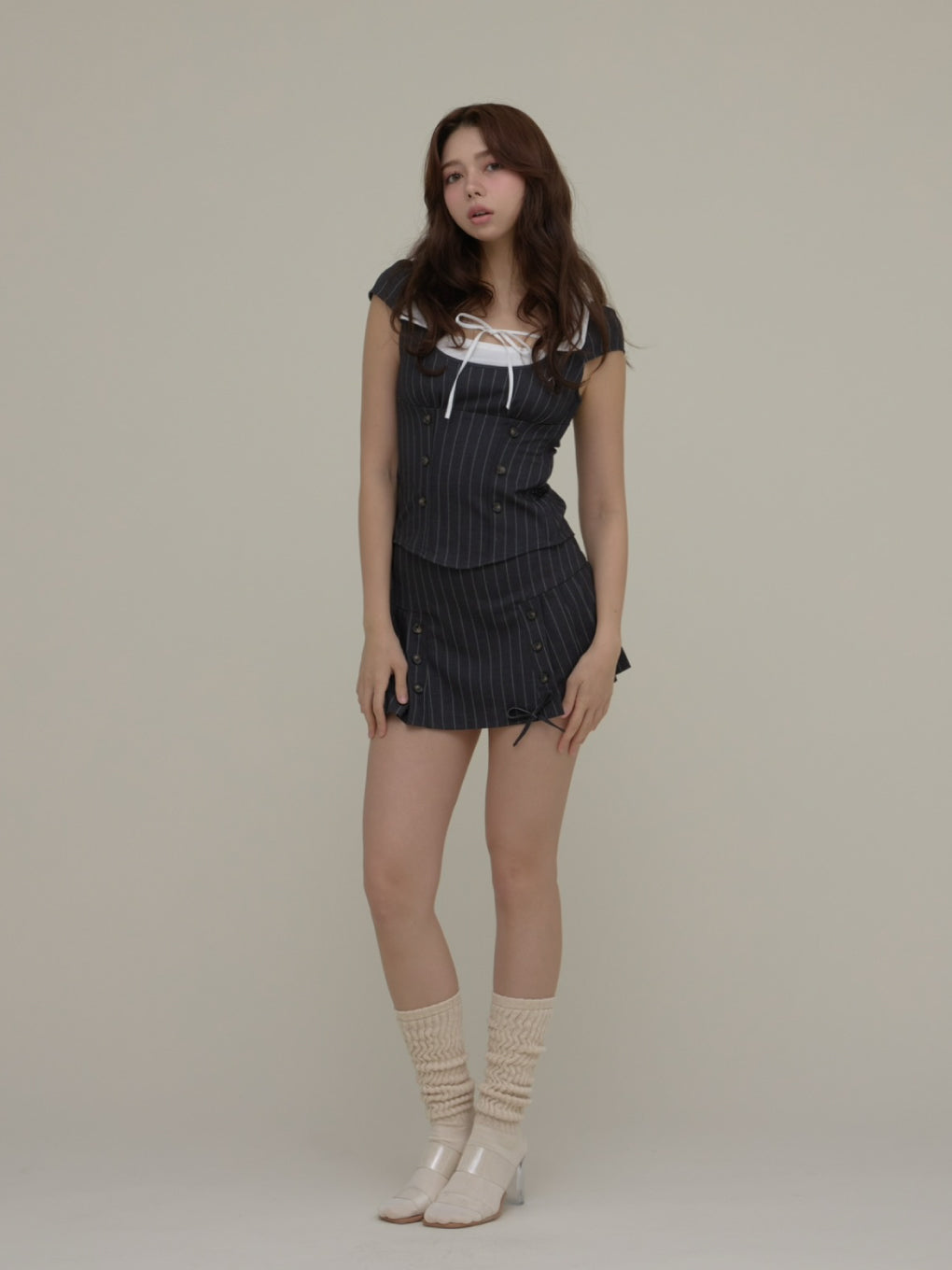andmary Barbie girls set up/gray M 新品未使用 ANDMARY】Barbie girls set up