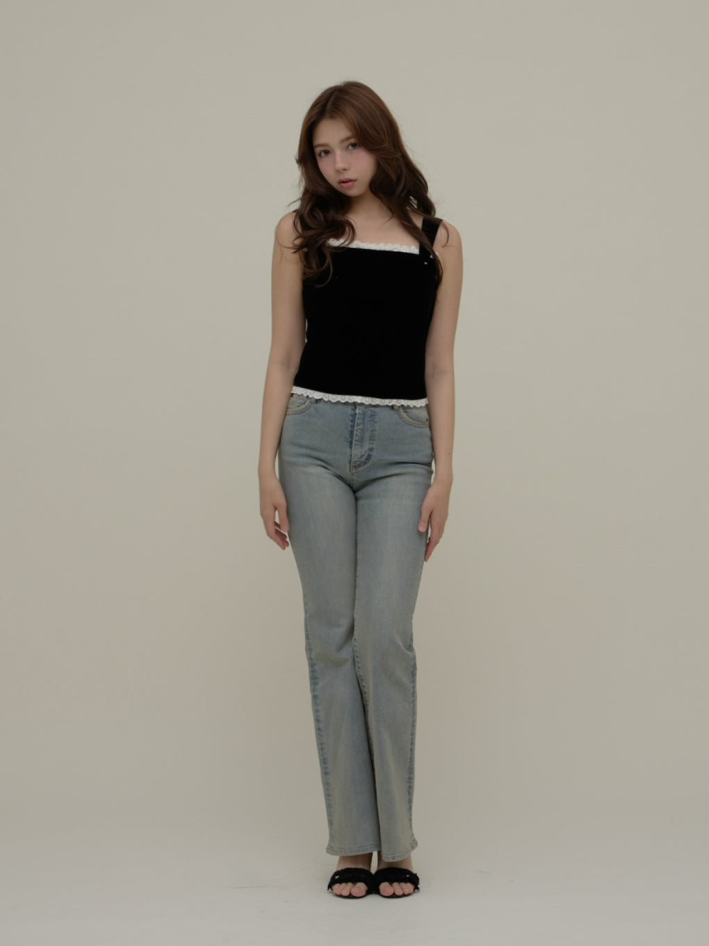 ANDMARY】Velour frill tops