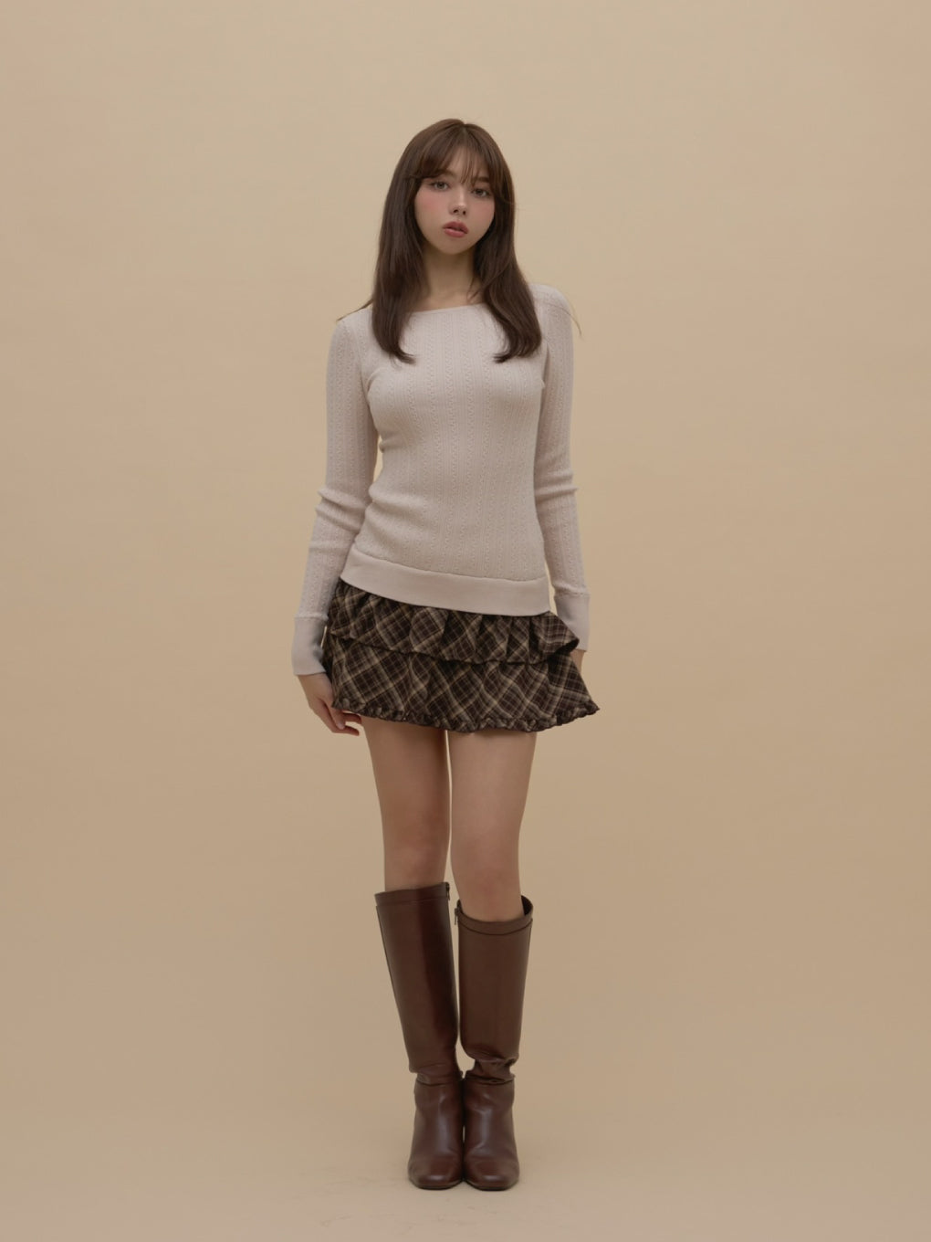 ANDMARY】Nina check mini dress