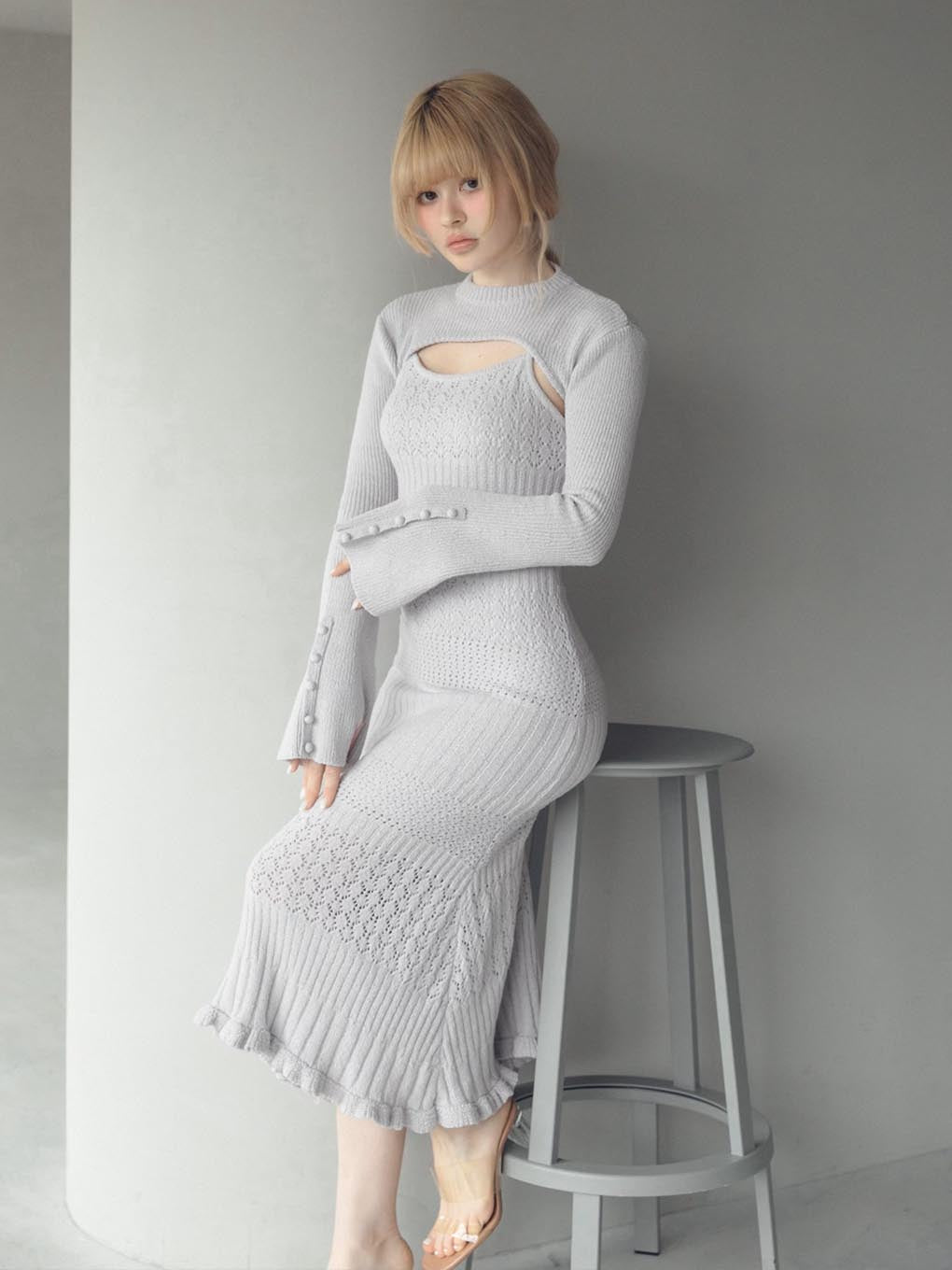4,620円Layered crochet dress ANDMARY AM0772