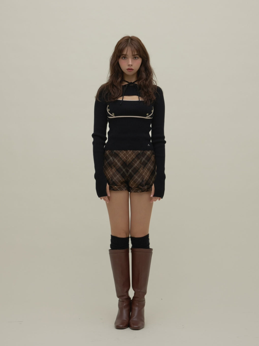 トップス Elf button knit tops ANDMARY】Elf button knit tops