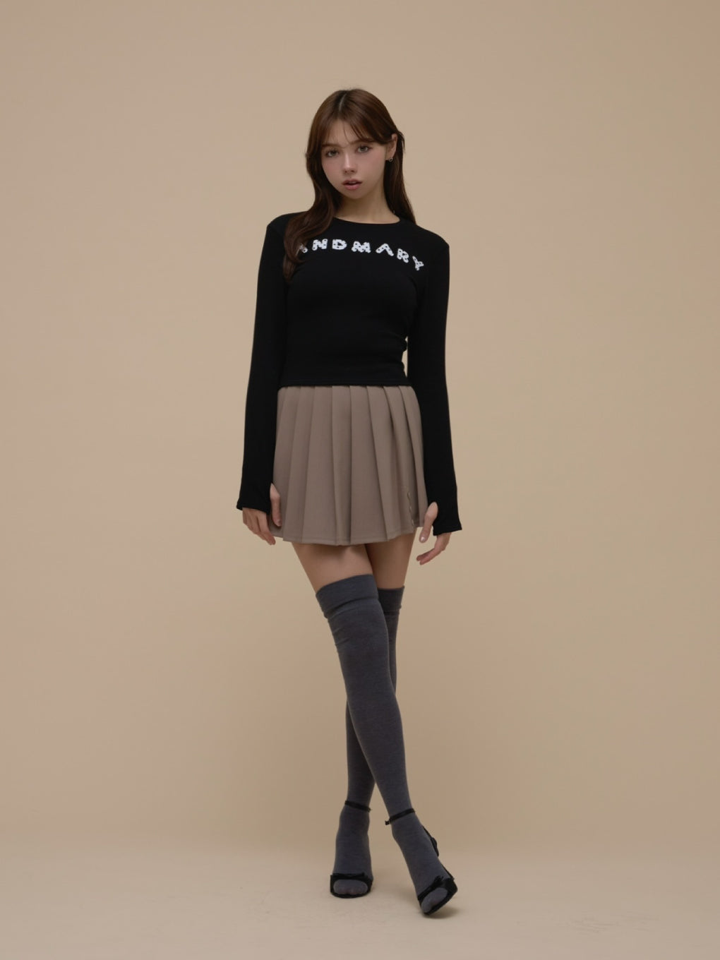 新品未開封　Mary logo pattern tops black ANDMARY】Mary logo pattern tops