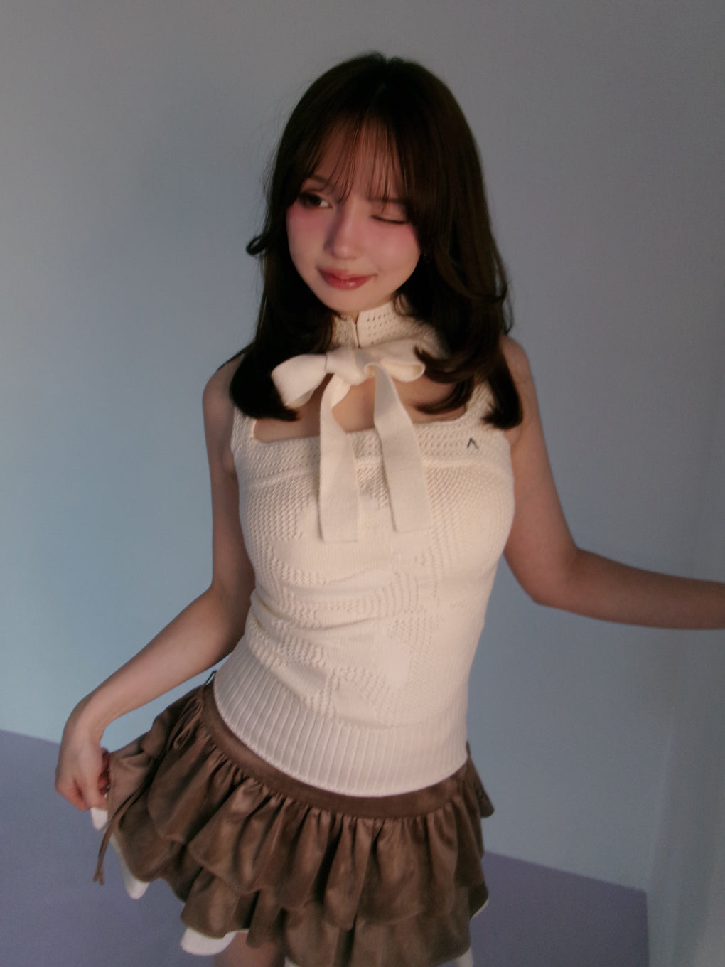 andmary♡Avrill ribbon tops ANDMARY】Avrill ribbon tops
