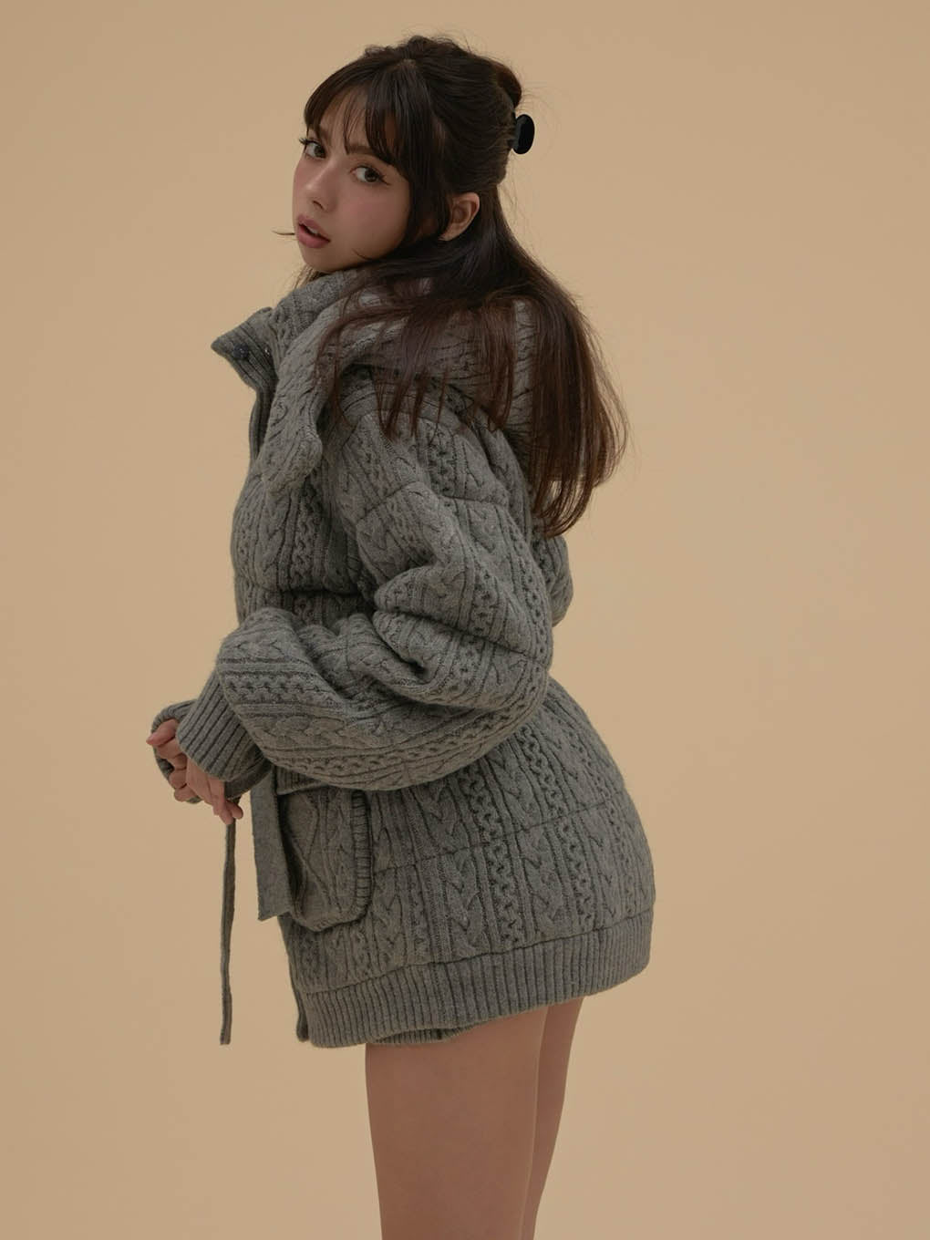 Mary quilting knit shape jacket
